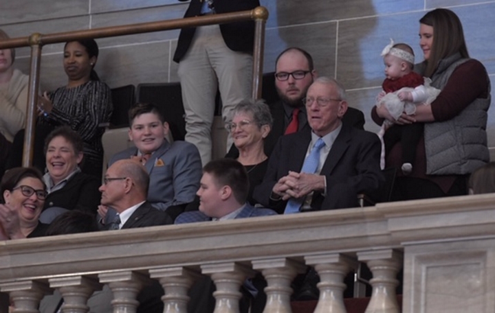 photo of Chief Justice Zel Fischer's family during 2019 state of the judiciary