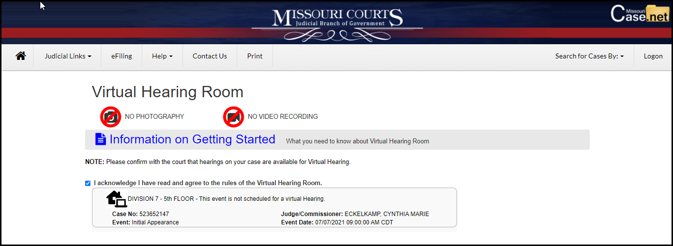 Hearing Room link image