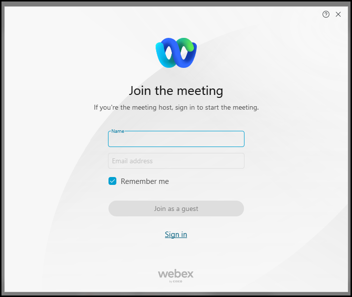 Webex Join Meeting box image