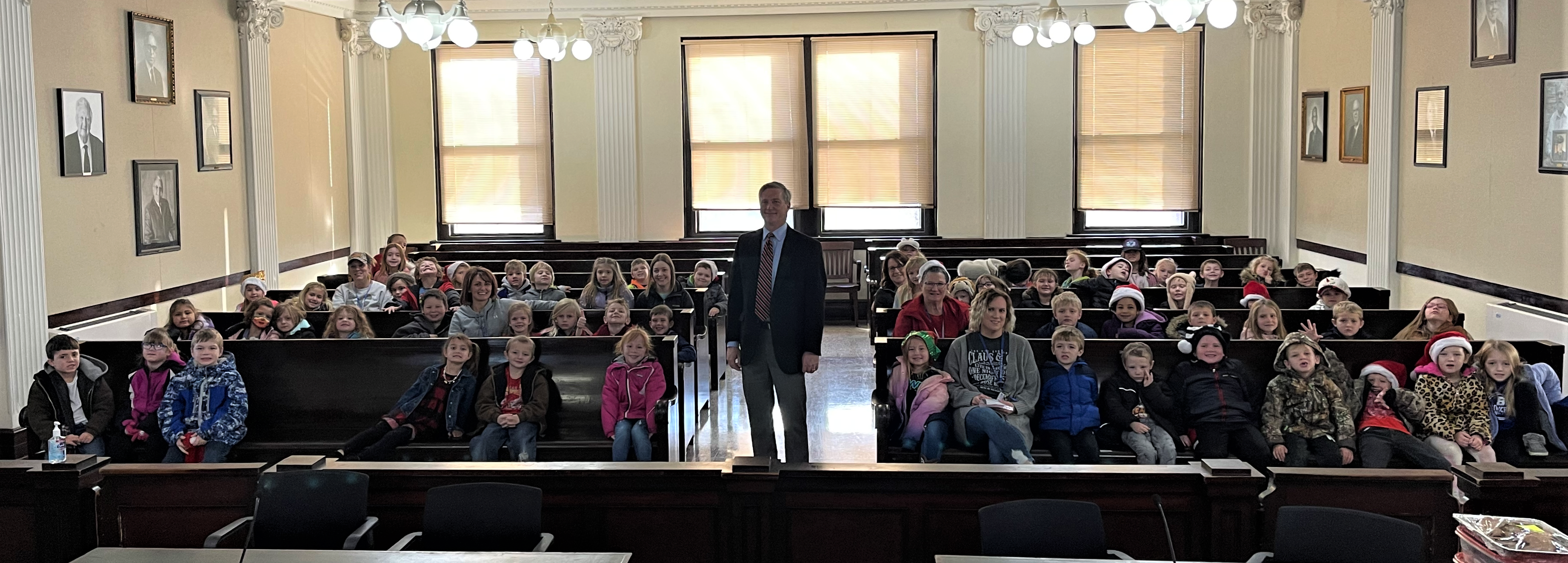 J Devoy hosts first-graders from Brookfield R-III during courthouse field trip Dec21
