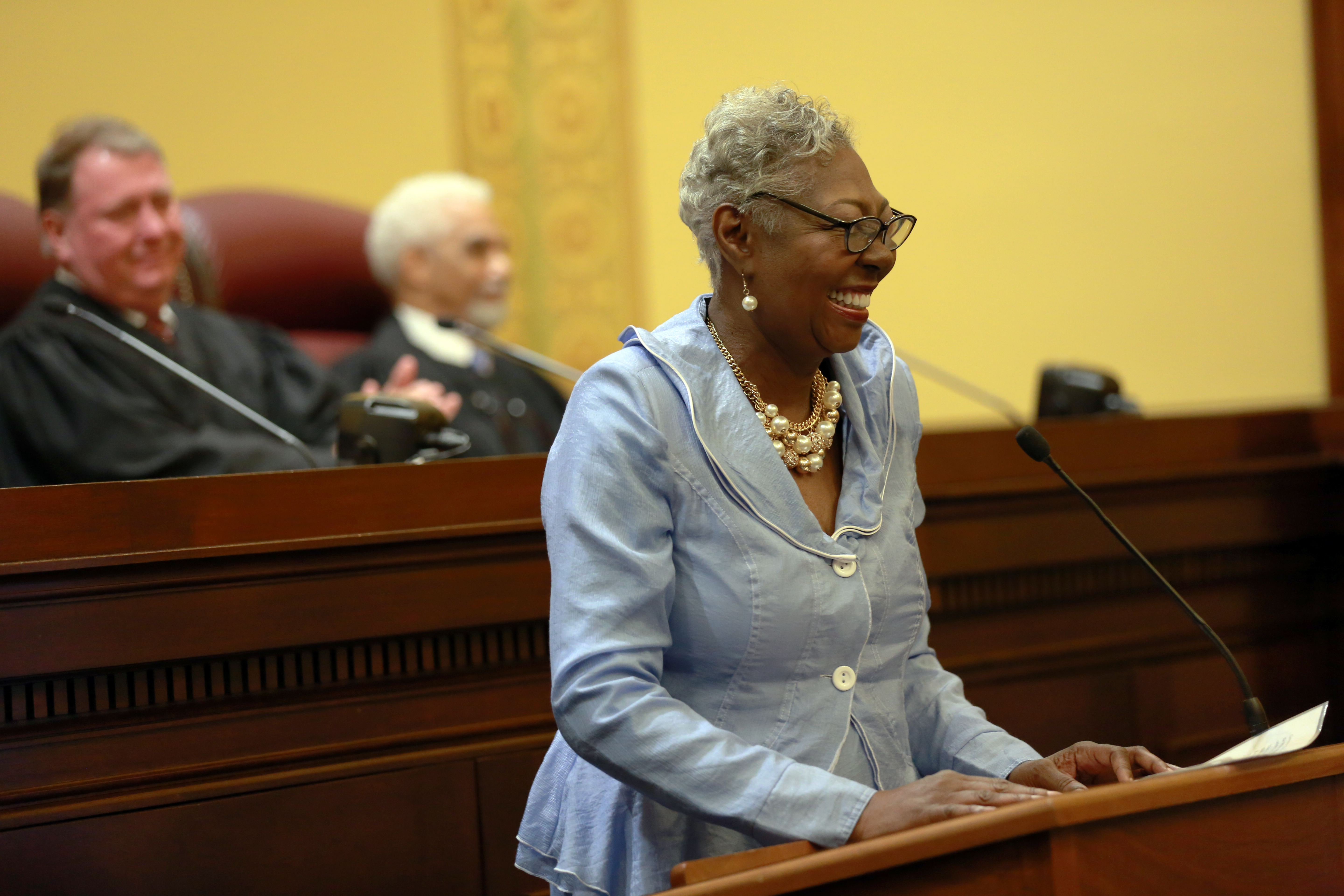 2022 05-17 - Donna White speaks at Ransom investiture 5917