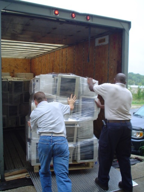Judiciary employees load surplus computers headed for Louisiana
