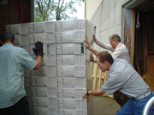 Judiciary employees load surplus hard drives headed for Louisiana