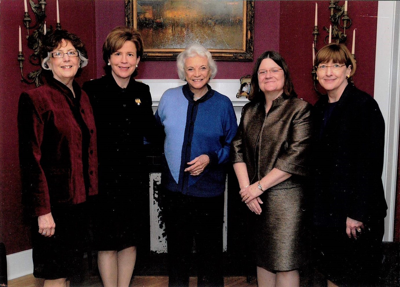 February 2009 photo of U.S. Supreme Court Justice Sandra Day O'Connor with four current or former Supreme Court of Missouri female judges